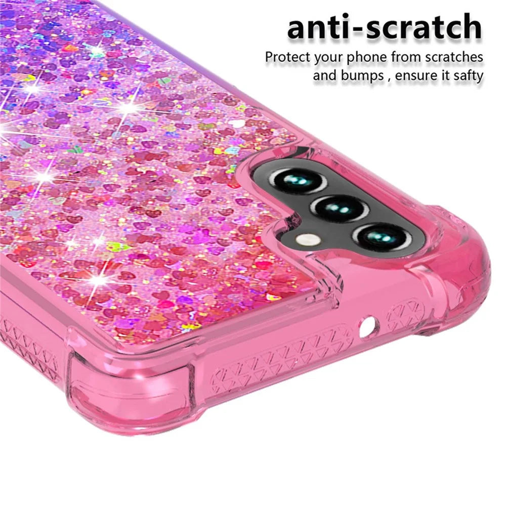 For Samsung Galaxy A54 5G TPU Case Gradient Quicksand Phone Back Cover - Pink  /  Purple - 3