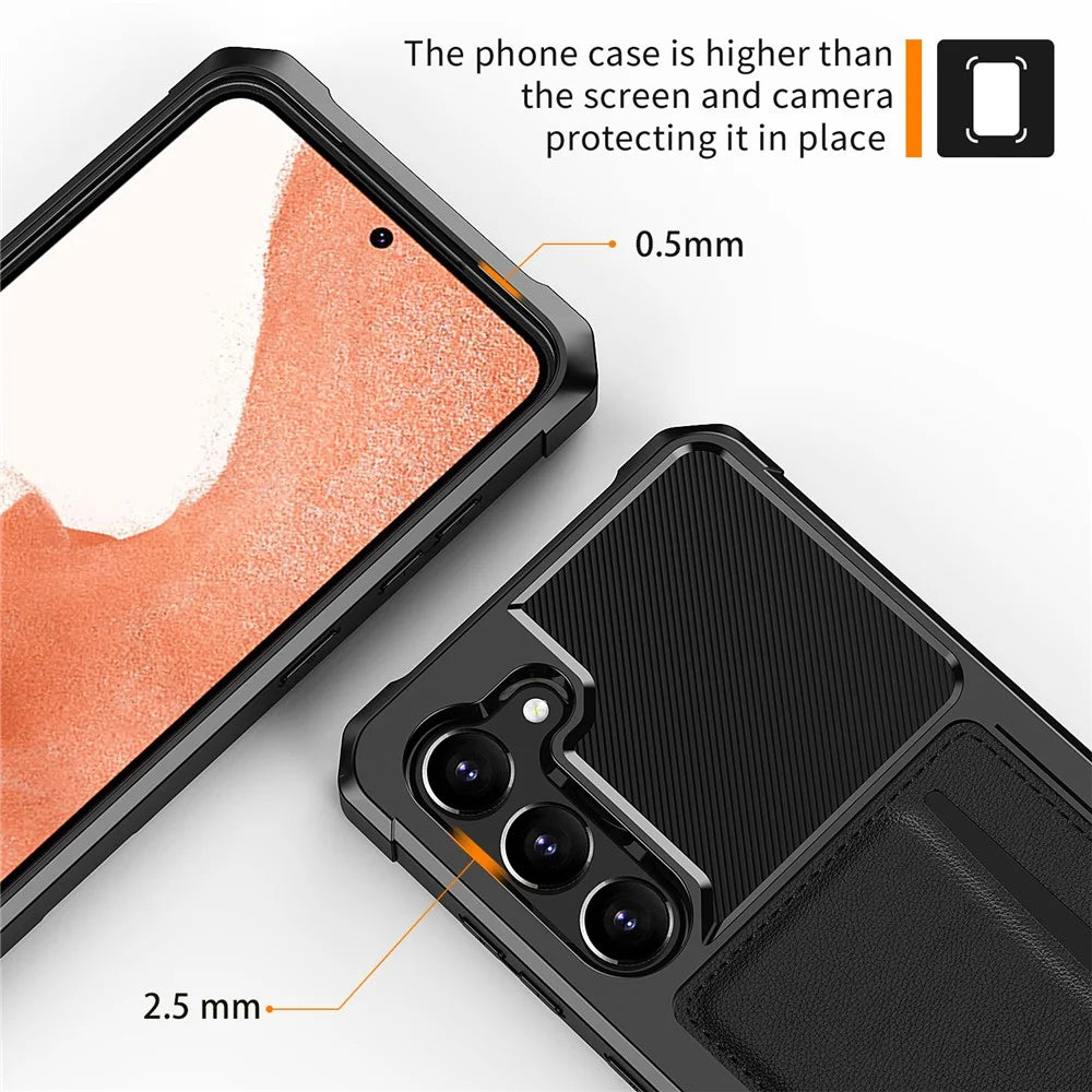 For Samsung Galaxy S23+ ZM02 Reinforced Corner Phone Cover with Card Slot PU Leather + TPU Anti-fall Mobile Phone Case - 7