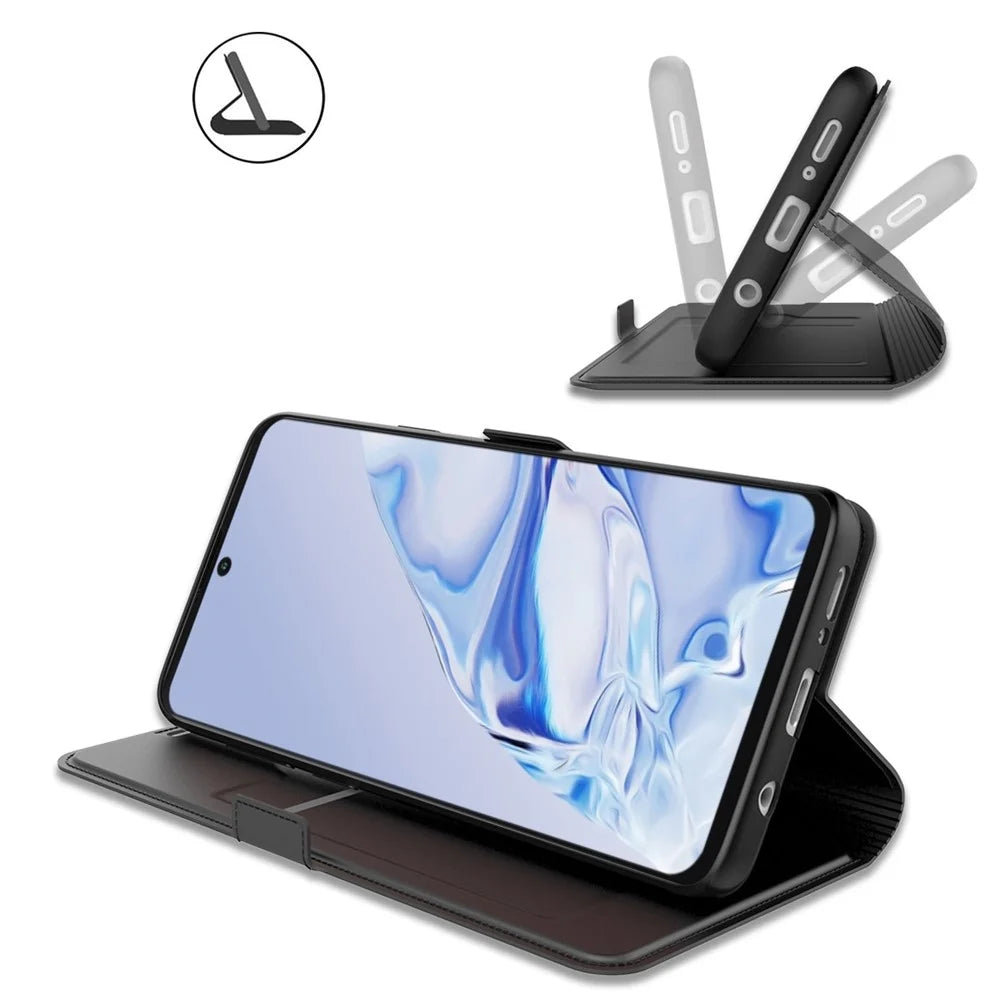 Flip Folio Phone Cover For Google Pixel 7 5G PU Leather Stand Card Holder Inner TPU Magnetic Anti-drop Phone Case - Black - 3