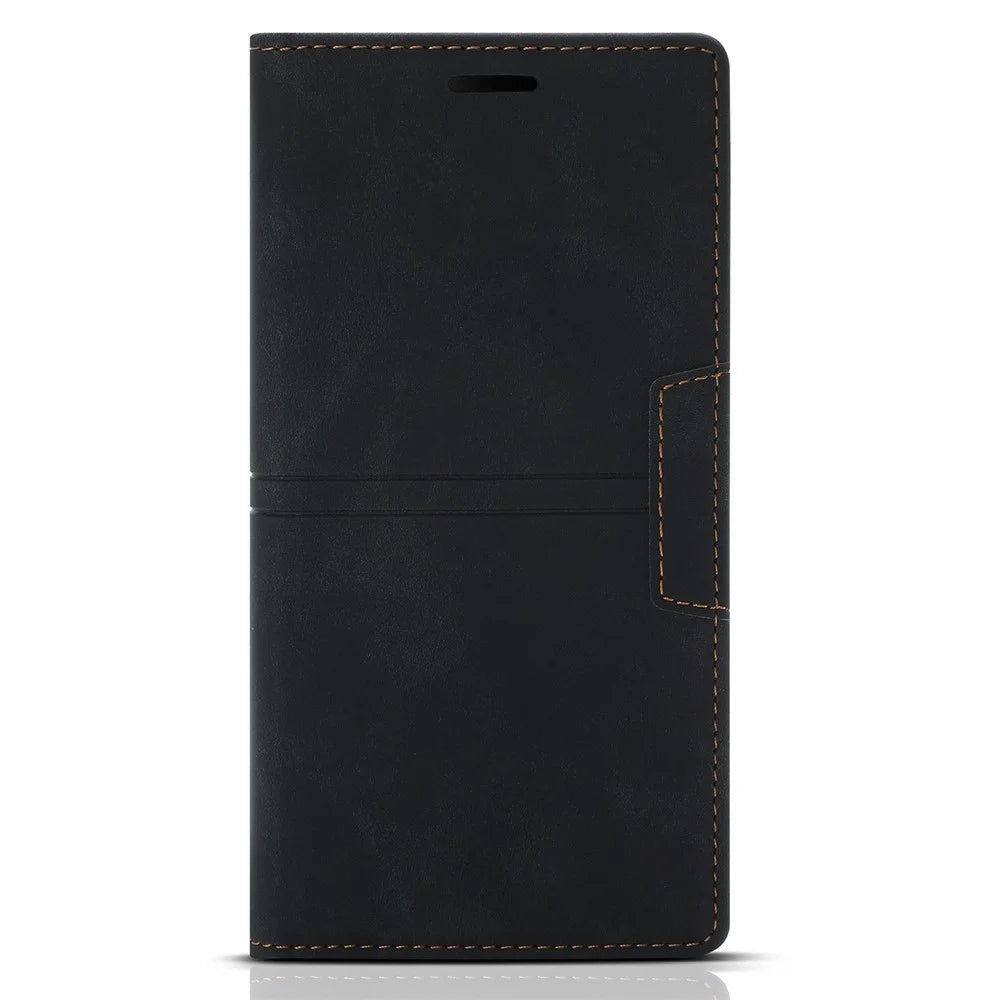 For Samsung Galaxy A54 5G PU Leather Wallet Case Stand Magnetic Absorption Protective Folio Flip Phone Cover - Black - 7