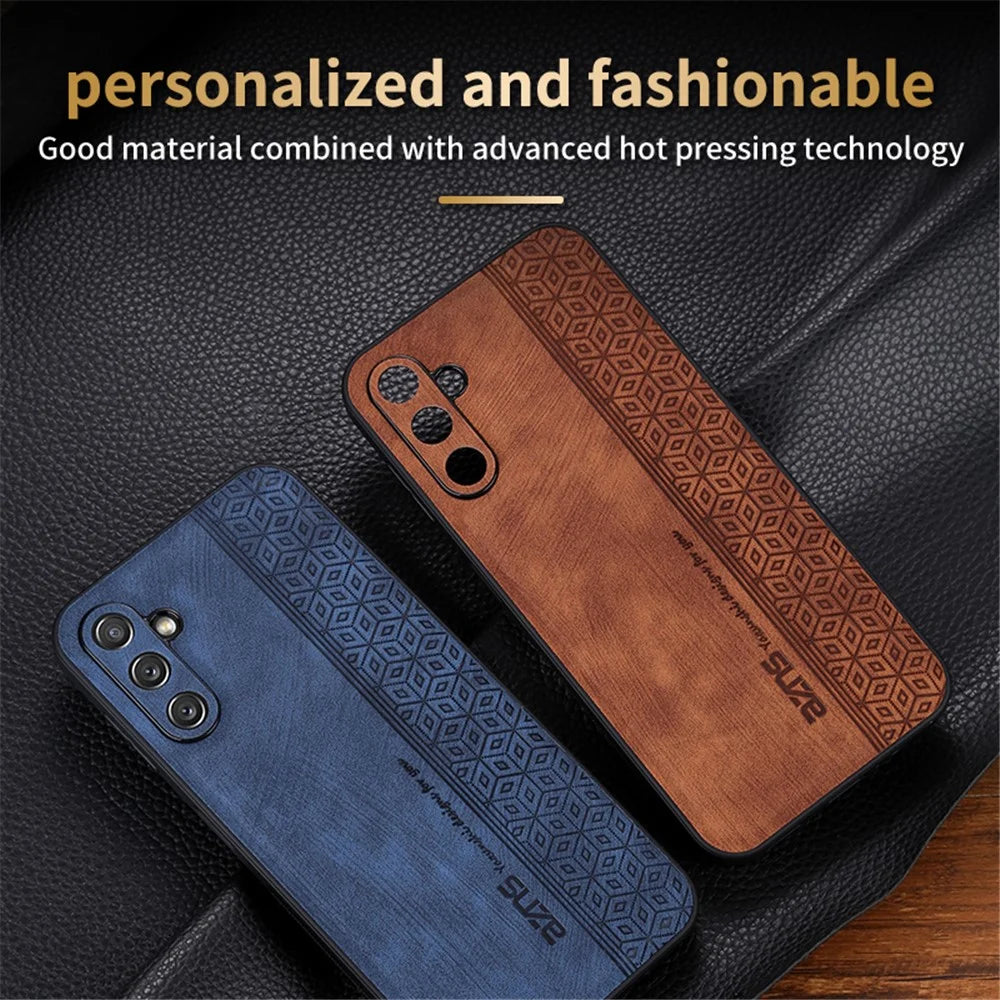 AZNS For Samsung Galaxy A14 5G / A14 4G PU Leather Coated TPU Phone Back Cover Imprinted Pattern Anti-fall Protective Phone Case - Brown - 7