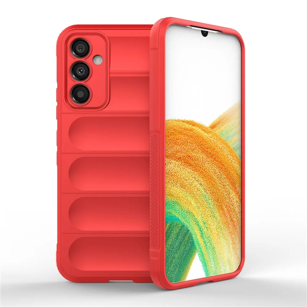 For Samsung Galaxy A34 5G Drop-proof Soft TPU Cell Phone Cover Non-Slip Rugged Back Phone Case - Red - 1
