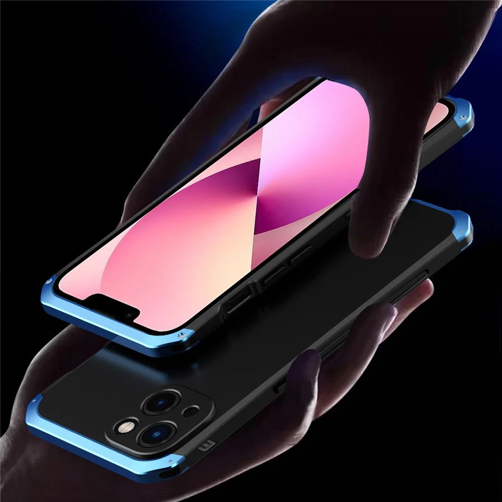 ELEMENT BOX For iPhone 13 mini 5.4 inch 3-Piece Design Hard PC Back Metal Frame Cover Hybrid Phone Case - Black  /  Purple - 2