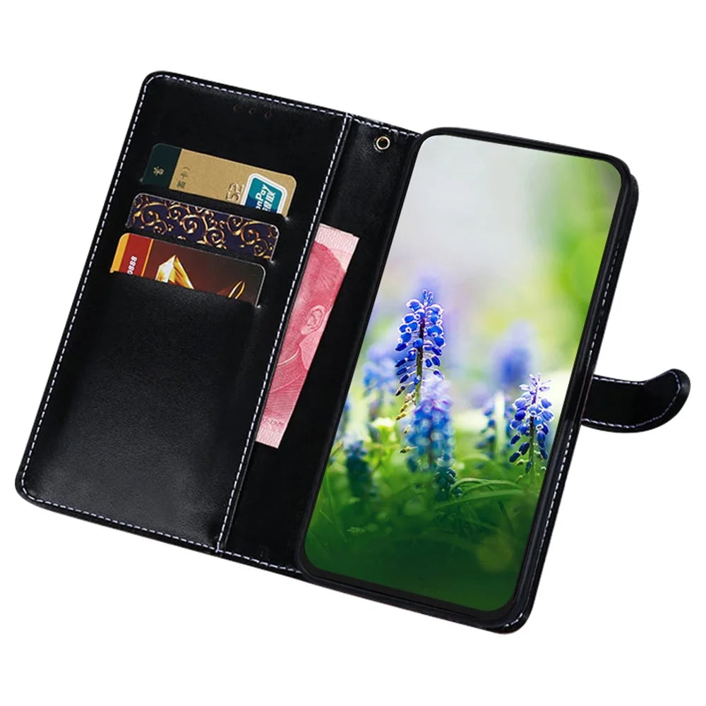 IDEWEI For TCL 40R 5G Crocodile Texture PU Leather Stand Anti-scratch Phone Flip Wallet Case Magnetic Clasp Phone Cover - Black - 2