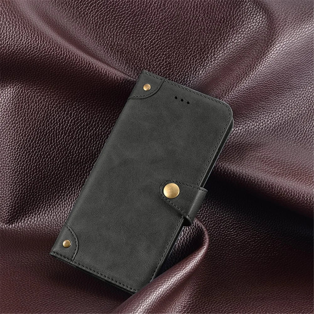 IDEWEI For Realme 10s 5G Scratch Resistant Fine Texture PU Leather Phone Case Wallet Stand Cell Phone Cover - Black - 4