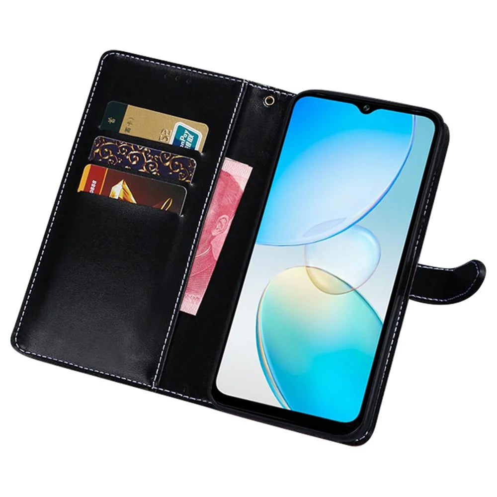IDEWEI For Infinix Hot 12 Pro 4G Crocodile Texture PU Leather Viewing Stand Phone Flip Wallet Case Magnetic Clasp Phone Cover - Black - 2