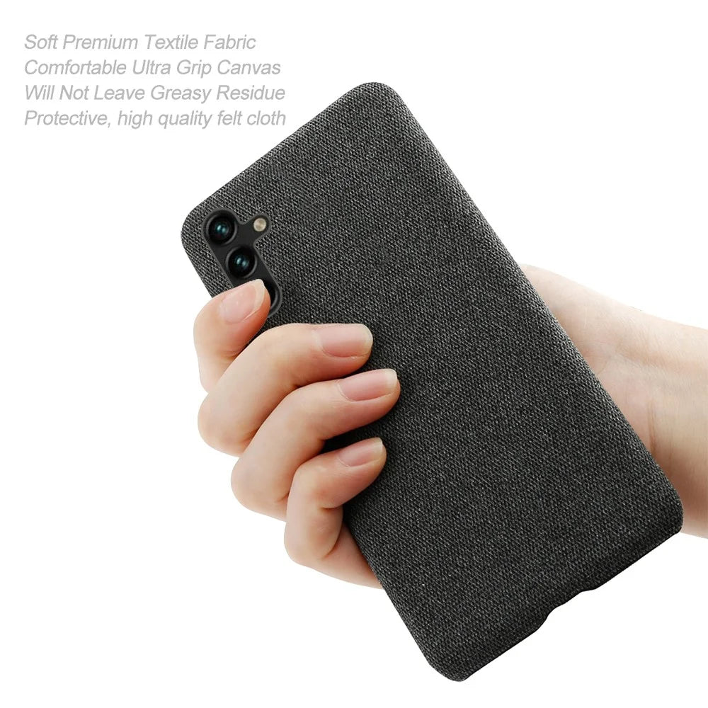 For Samsung Galaxy A54 5G Solid Color Hard PC Cloth Texture Scratch-resistant Phone Cover - Black - 6