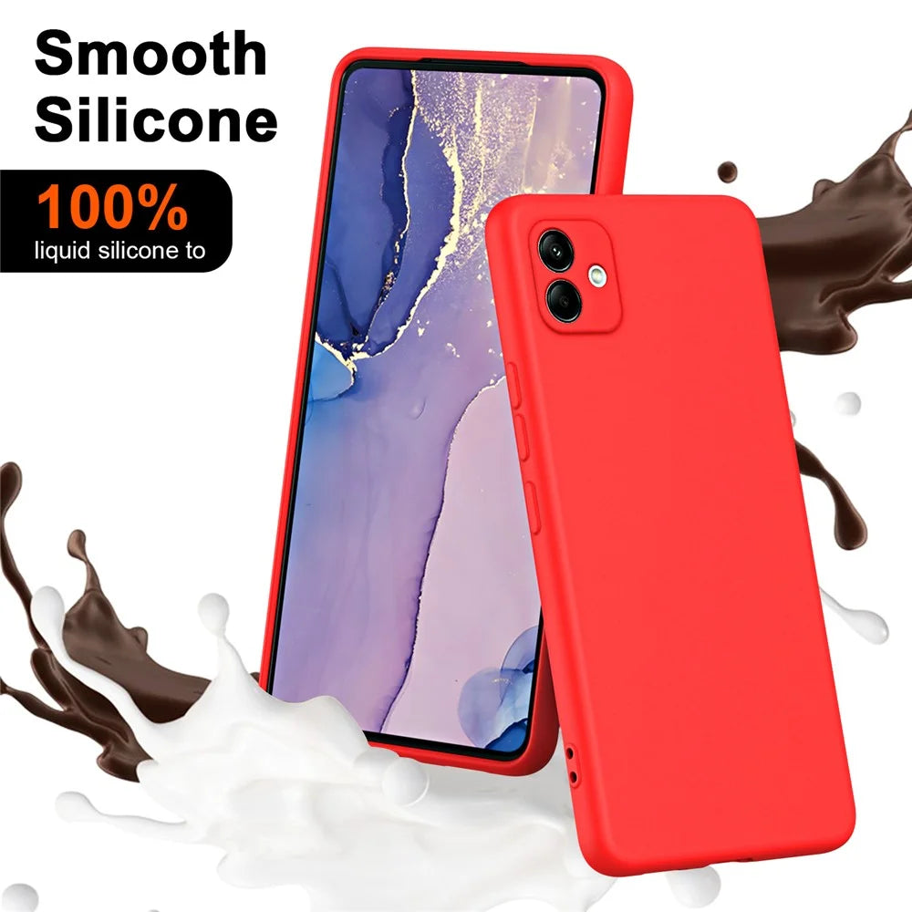 For Samsung Galaxy A04 4G (164.4 x 76.3 x 9.1 mm) Fiber Lining Rubberized TPU Anti-scratch Back Cover 2.2mm Thickness Phone Protective Case - Black - 2