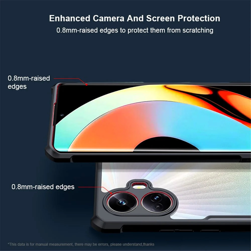 XUNDD Back Cover for Realme 10 4G Fall-proof Acrylic+TPU Phone Case Mobile Phone Protective Shell - Black - 3