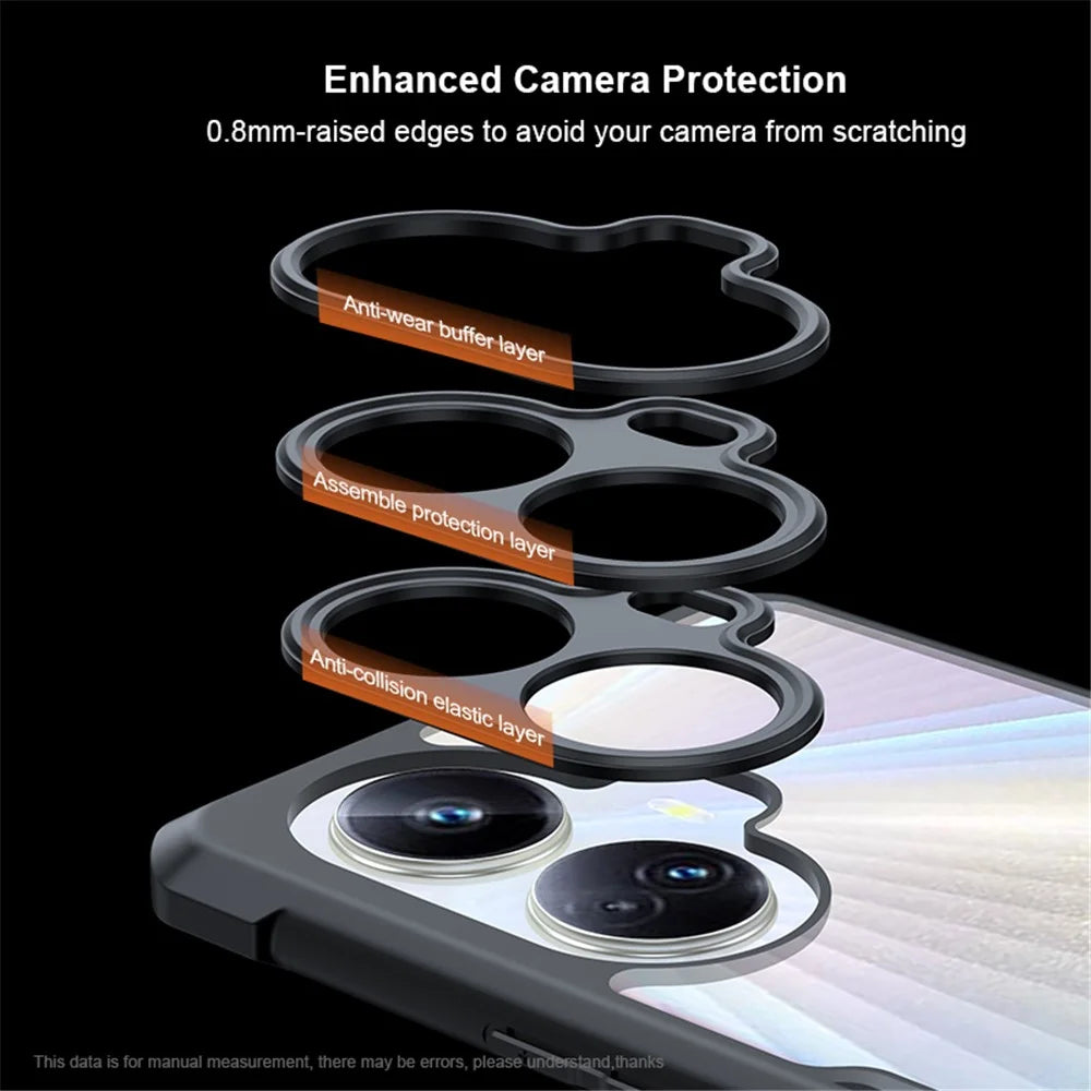 XUNDD Back Cover for Realme 10 4G Fall-proof Acrylic+TPU Phone Case Mobile Phone Protective Shell - Black - 4