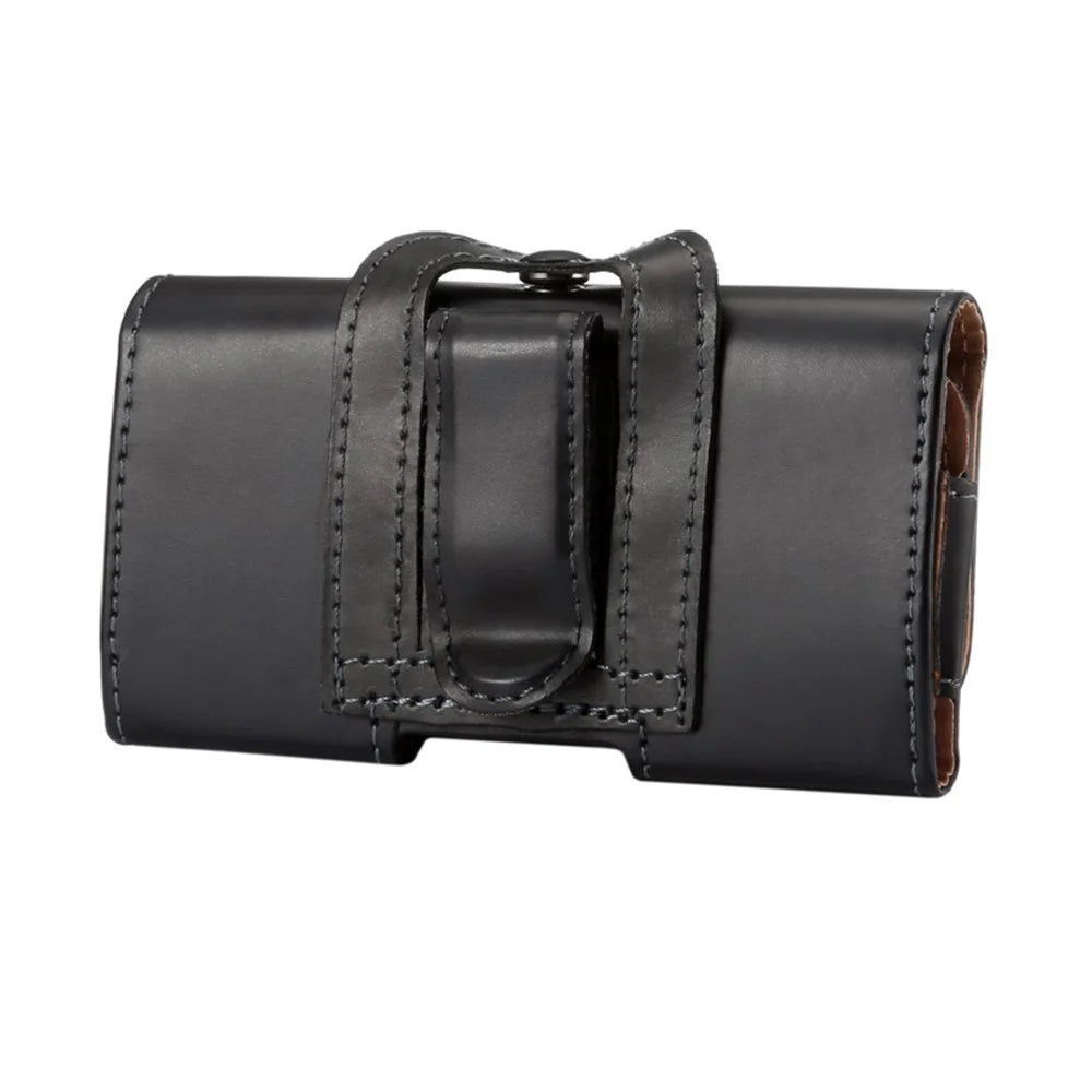 6.1 inch Mobile Phone Carrying Pouch Horizontal Waist Bag PU Leather Belt Hanging Bag with Back Clip - 2