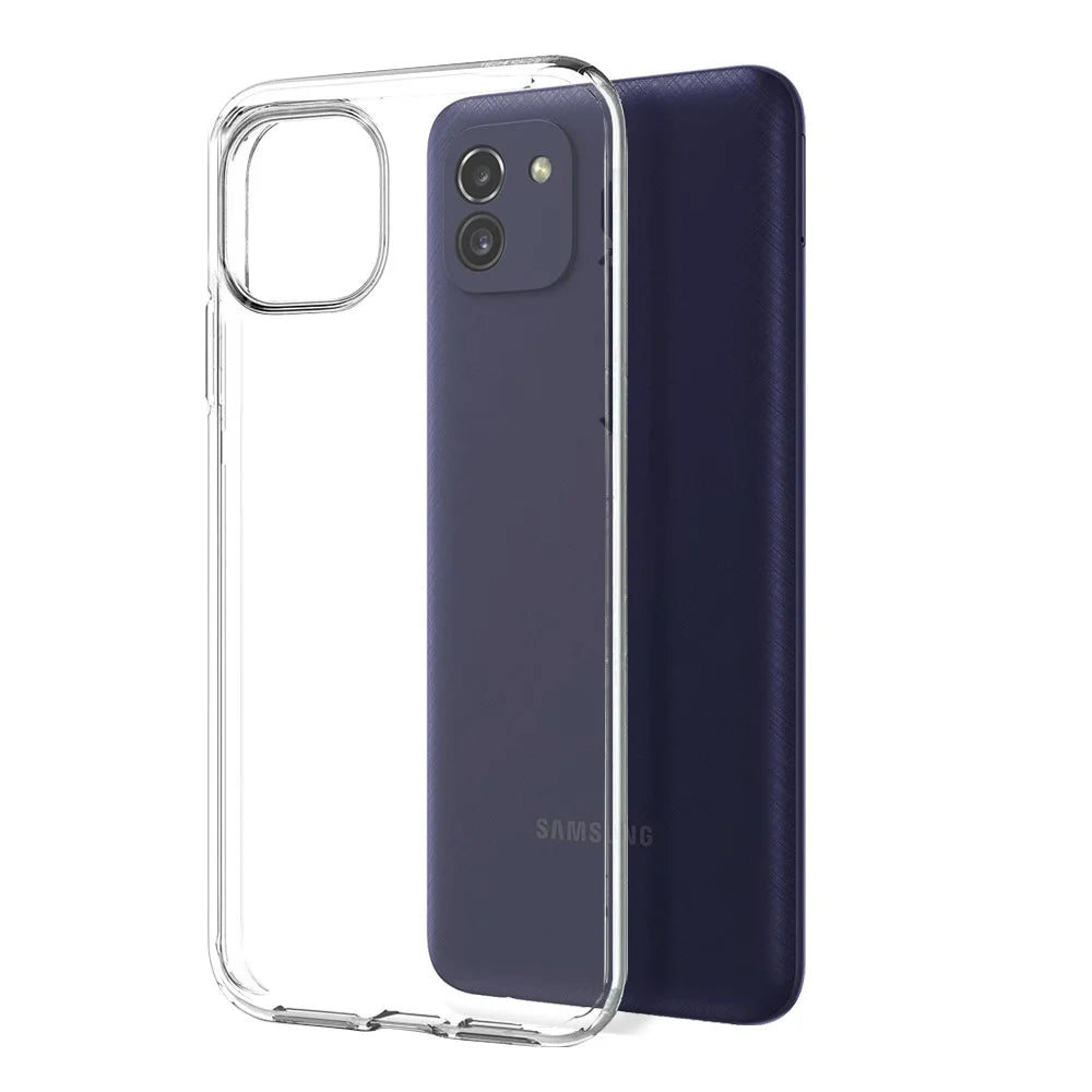 NORTHJO For Samsung Galaxy A03 (164.2mm) 2-in-1 Drop-proof Soft TPU Phone Cover + Anti-scratch HD Tempered Glass Screen Protector - Transparent - 2