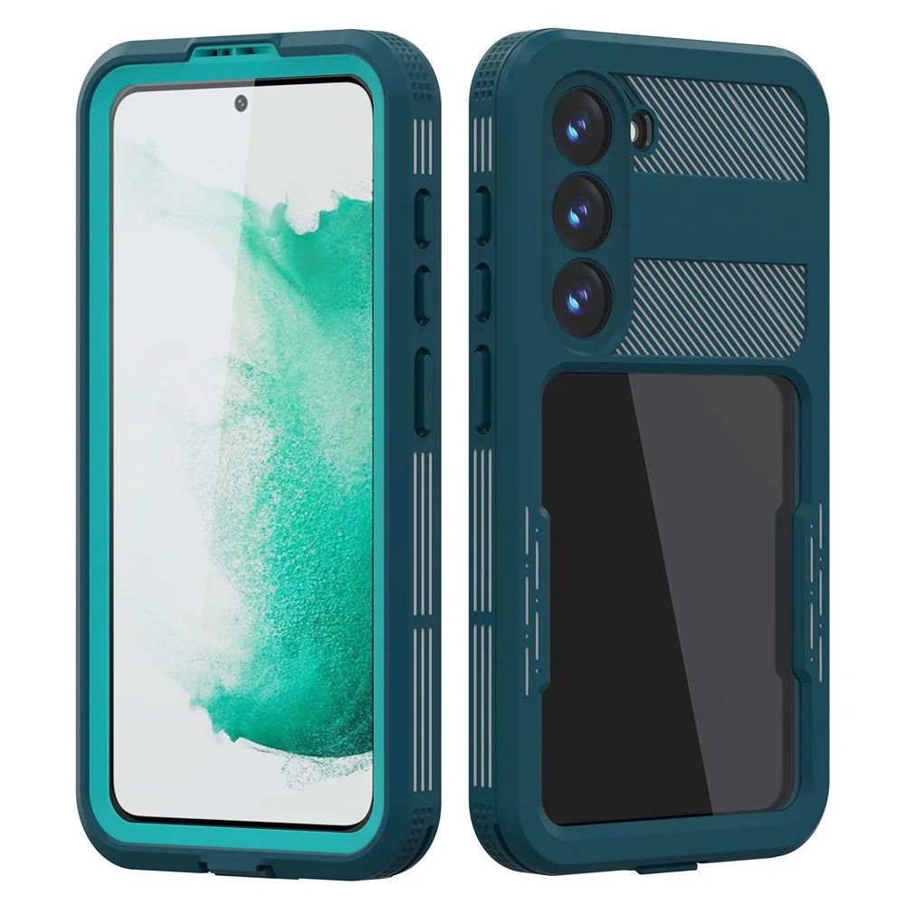 REDPEPPER DOT For Samsung Galaxy S23+ IP68 Waterproof Phone Case Anti-dust Transparent Back Cover [Support Fingerprint Unlock] - Green - 1