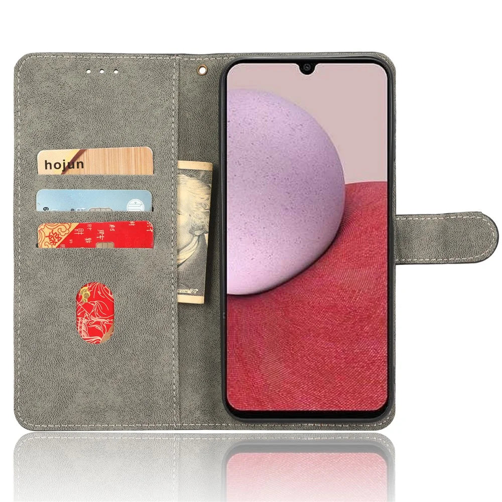 For Samsung Galaxy A14 5G / A14 4G Anti-fall Magnetic RFID Blocking Phone Case PU Leather Phone Cover with Wallet Stand - Black - 2