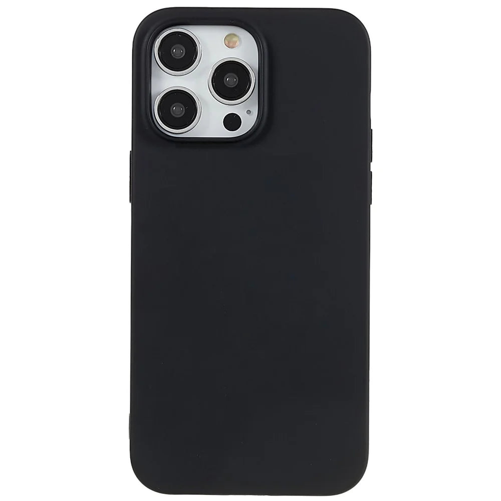 For iPhone 13 Pro 6.1 inch Back Shell, Anti-Fingerprint Soft TPU Phone Case Matte Protective Cover - Black - 1