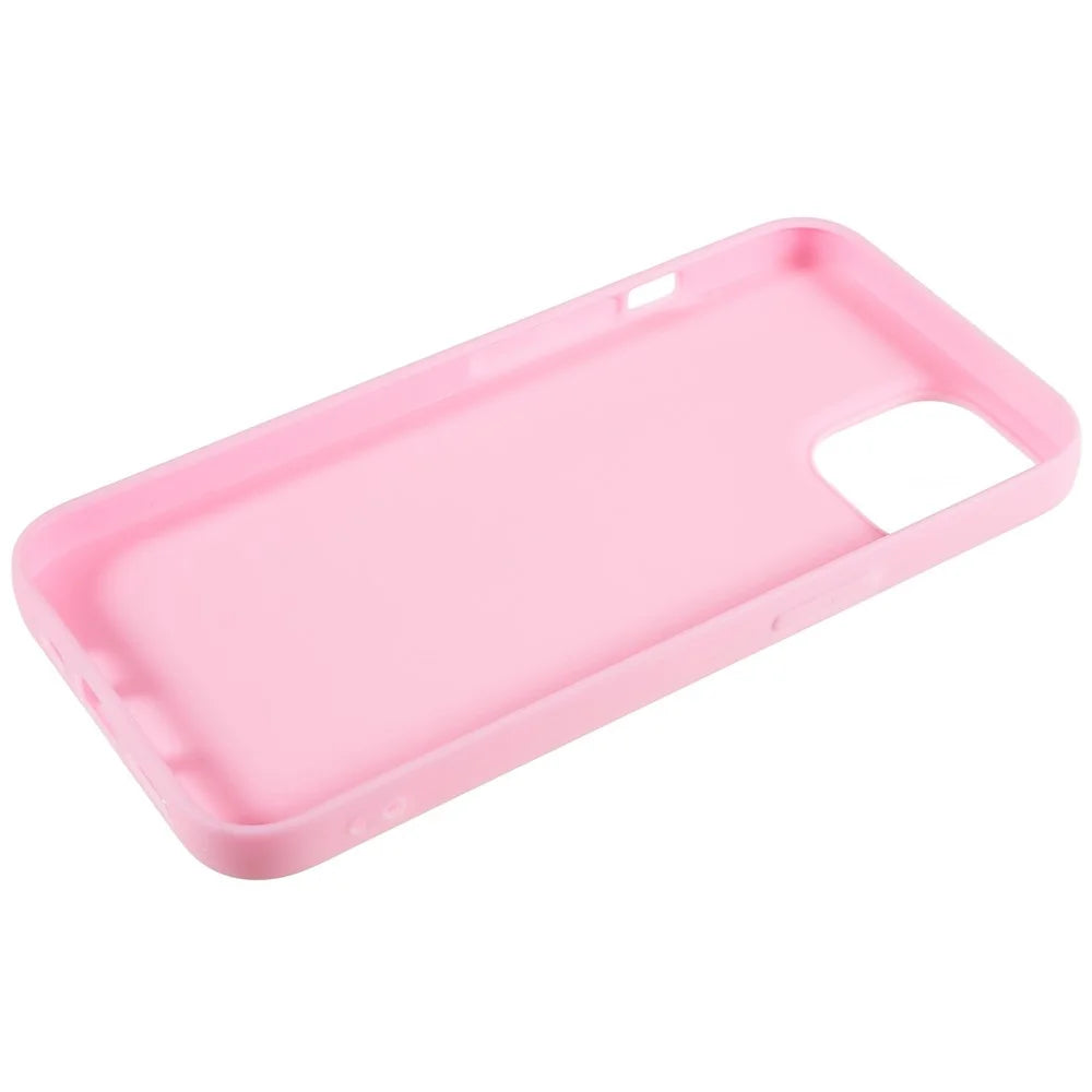 For iPhone 13 6.1 inch Back Shell, Anti-Fingerprint Soft TPU Phone Case Shockproof Matte Protective Cover - Pink - 6
