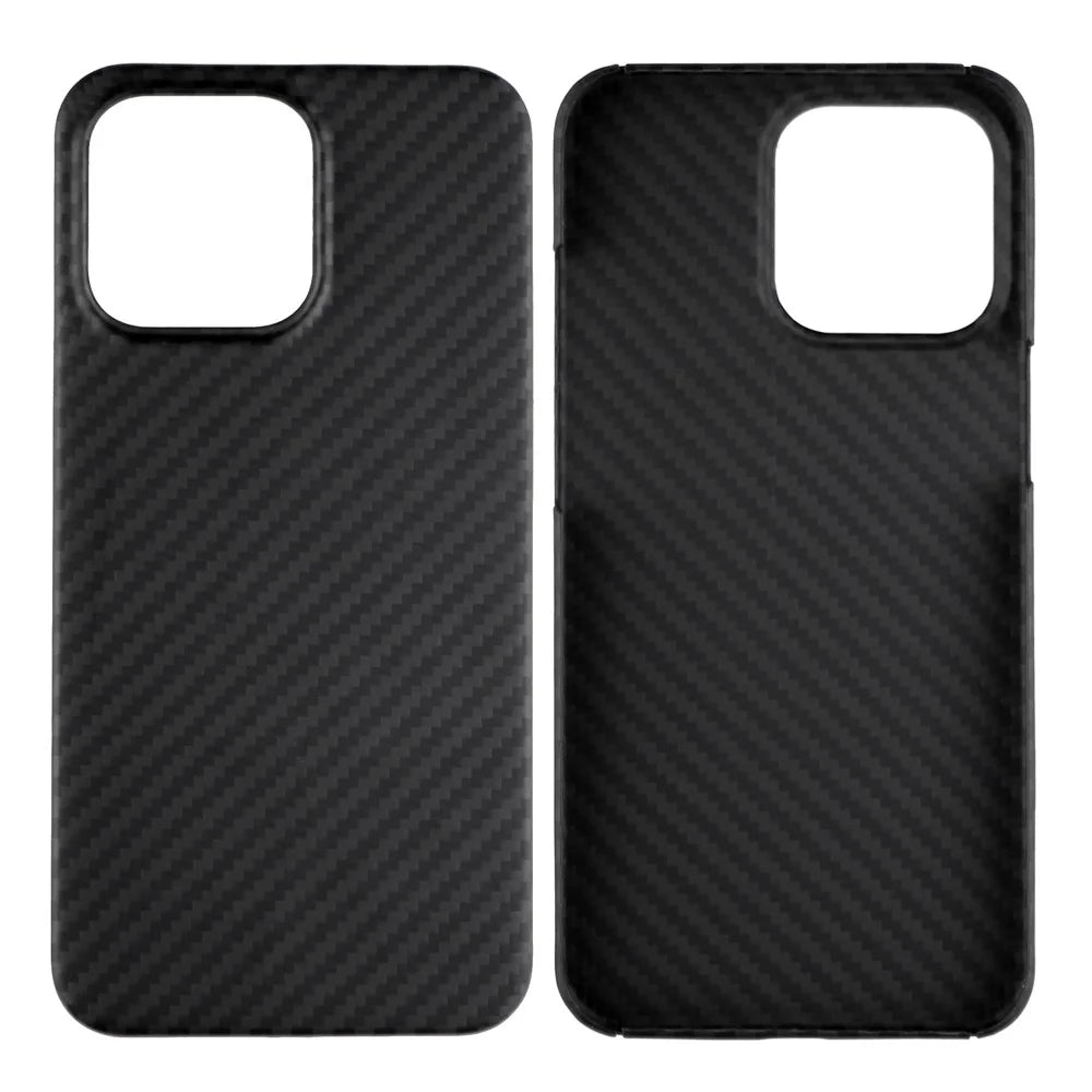 For iPhone 12 Pro Aramid Fiber Back Case 1500D Coarse Texture Protective Cover - Matte Black - 4