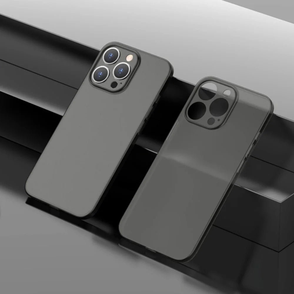 For iPhone 12 Pro Max 6.7 inch Anti-Scratch Matte Finish Phone Case Ultra Slim Protective PP Cover - Transparent Black - 2
