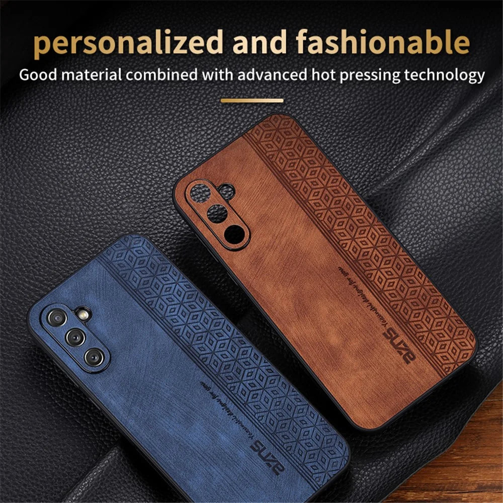 AZNS For Samsung Galaxy A54 5G Imprinted Pattern Phone Case PU Leather Coated TPU Scratch-resistant Phone Back Cover - Blue - 3
