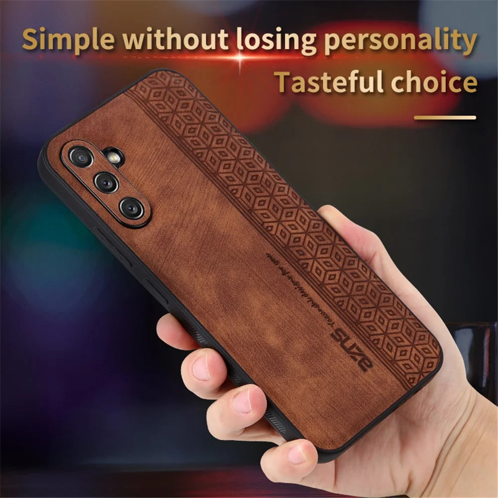 AZNS For Samsung Galaxy A54 5G Imprinted Pattern Phone Case PU Leather Coated TPU Scratch-resistant Phone Back Cover - Blue - 5