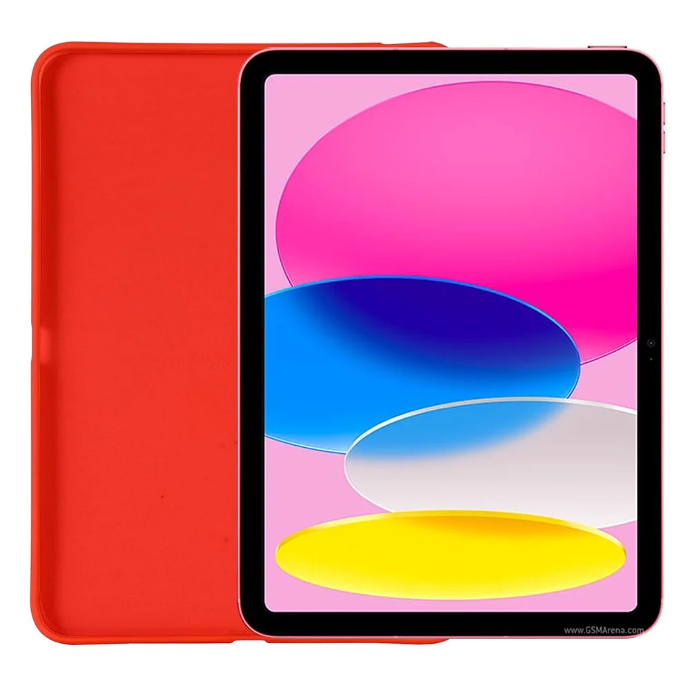 Anti-Drop Tablet Cover For iPad (2025) / 10.9 (2022) Liquid Silicone Protective Non-Slip Tablet Case - Red - 4