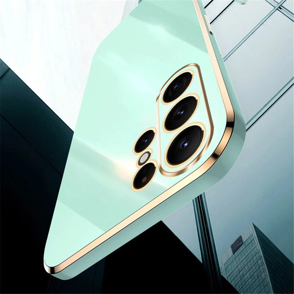 XINLI For Samsung Galaxy S23 Ultra Anti-fall Electroplating Phone Cover Soft TPU Protective Smartphone Case - Cyan - 5