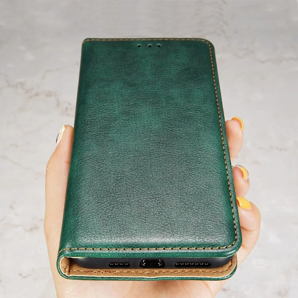 Magnetic Phone Case For OnePlus 11 5G, PU Leather Protective Anti-scratch Cell Phone Cover with Wallet Stand - Green - 5