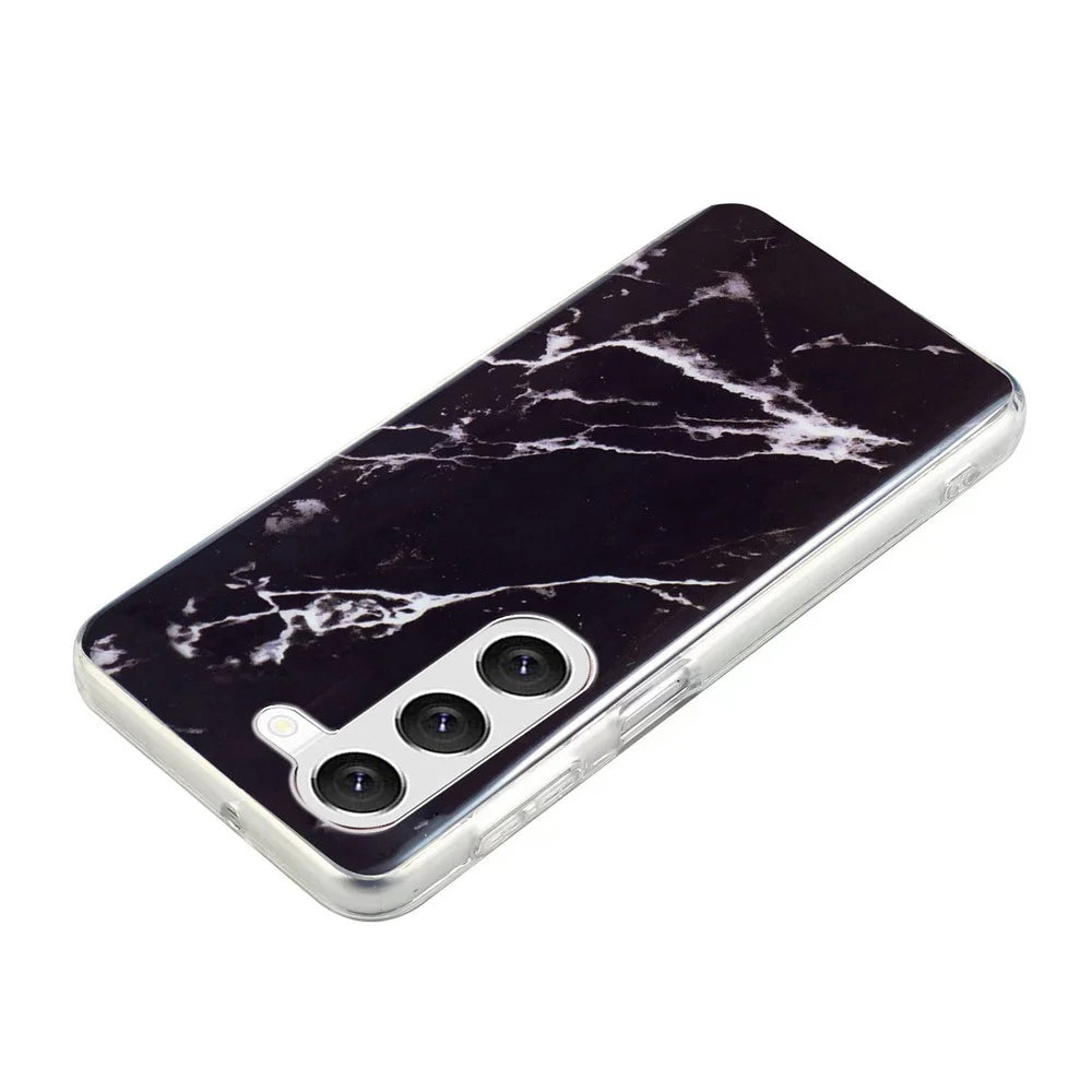 For Samsung Galaxy A14 5G / 4G IMD Marble Pattern TPU Case Drop Resistant Back Protector Phone Cover - Black - 6