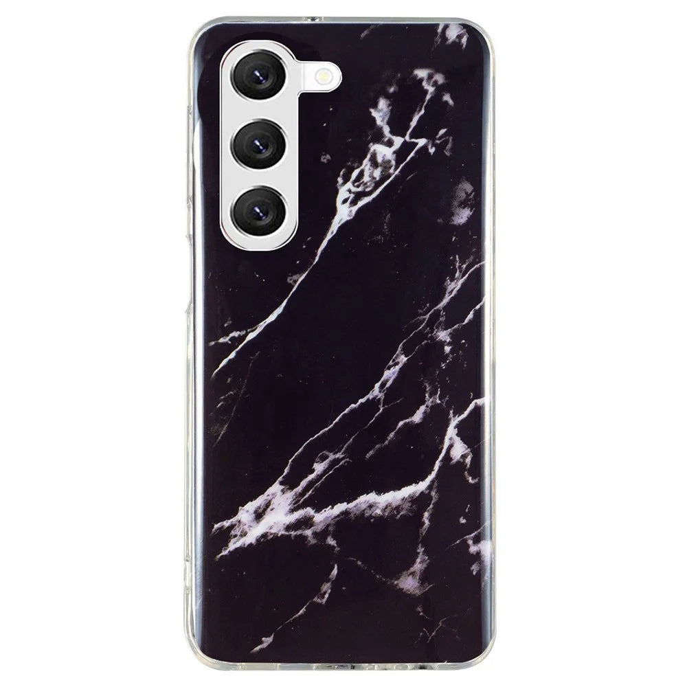 For Samsung Galaxy S23+ IMD Marble Pattern TPU Case Back Protector Bump Proof Phone Cover - Black - 2