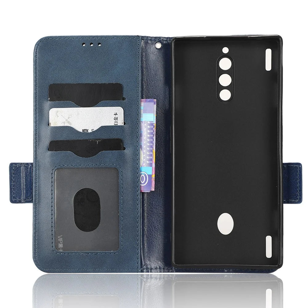 For ZTE nubia Red Magic 8 Pro 5G / Magic 8 Pro+ 5G Phone Case PU Leather Imprinted Triangle Pattern Stand Phone Cover with Wallet - Blue - 5