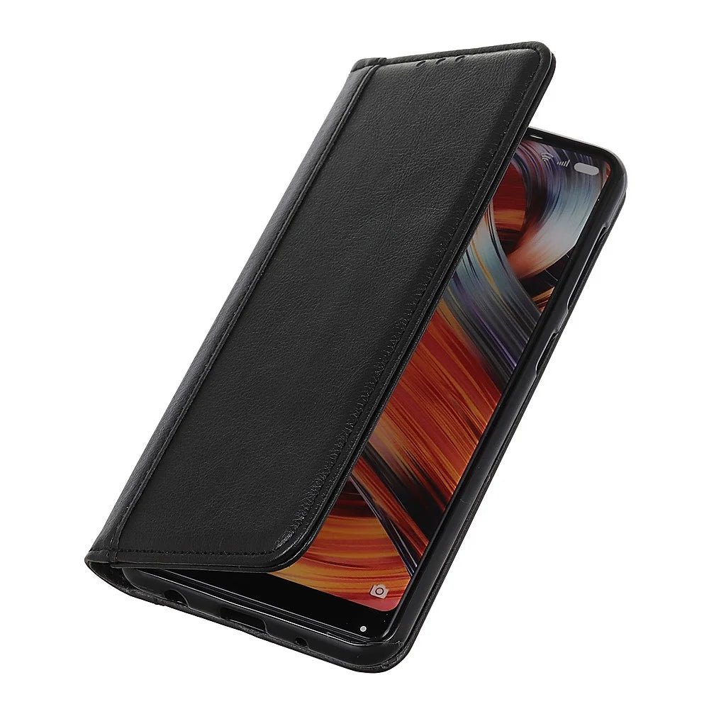 For OnePlus Nord CE 3 Lite 5G / Nord N30 5G Split Leather Stand Anti-drop Phone Case Litchi Texture Flip Wallet Phone Cover - Black - 5