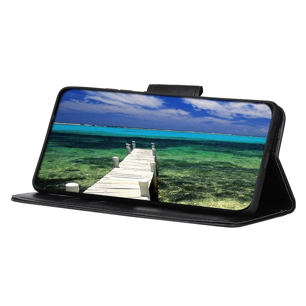 For OnePlus Nord CE 3 Lite 5G / Nord N30 5G PU Leather Phone Case Stand Crazy Horse Texture Wallet Phone Cover - Black - 2