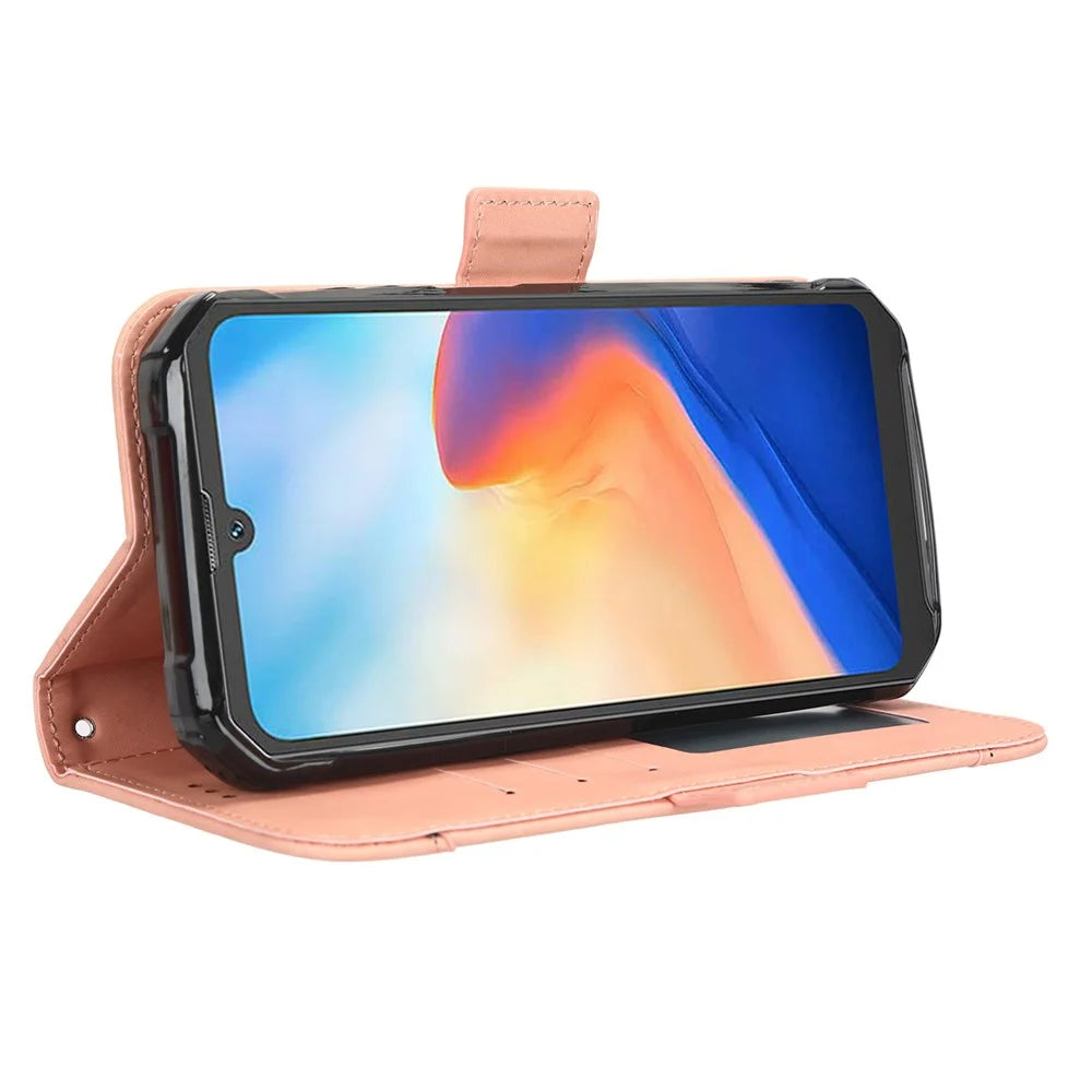 For Blackview BV7200 4G Multiple Card Slots Phone Leather Cover Stand Wallet Protective Phone Case - Pink - 3