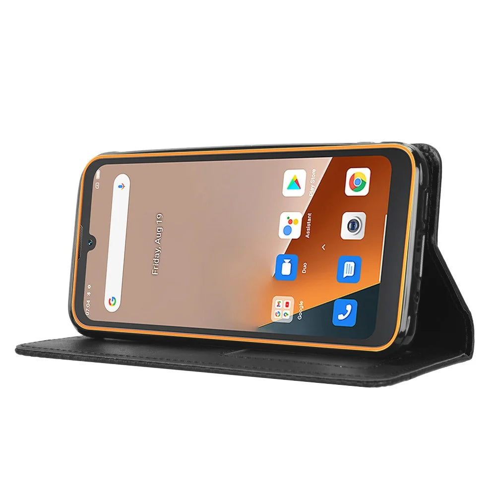 For Blackview BV5200 4G PU Leather Stand Mobile Phone Case Retro Texture Phone Case Wallet Phone Cover - Black - 3