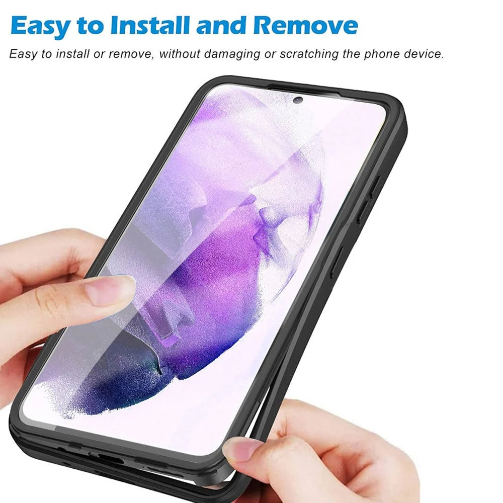 For Samsung Galaxy S23+ Phone Case Acrylic+TPU +PET Screen Film Phone Cover Camera Lens Protection - Pink - 4