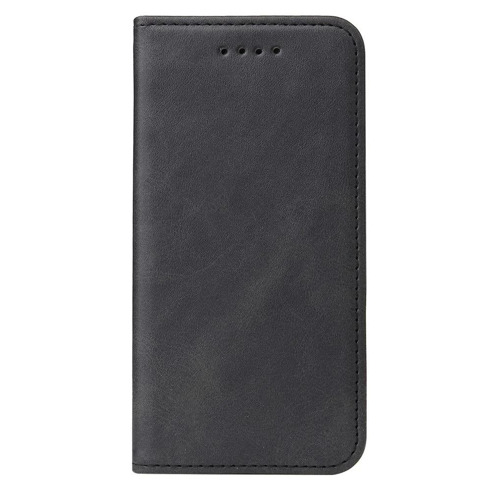 For iPhone SE (2020) / SE (2022) / 7 / 8 4.7 inch Calf Texture Wallet Magnetic Leather Stand Phone Case - Black - 7