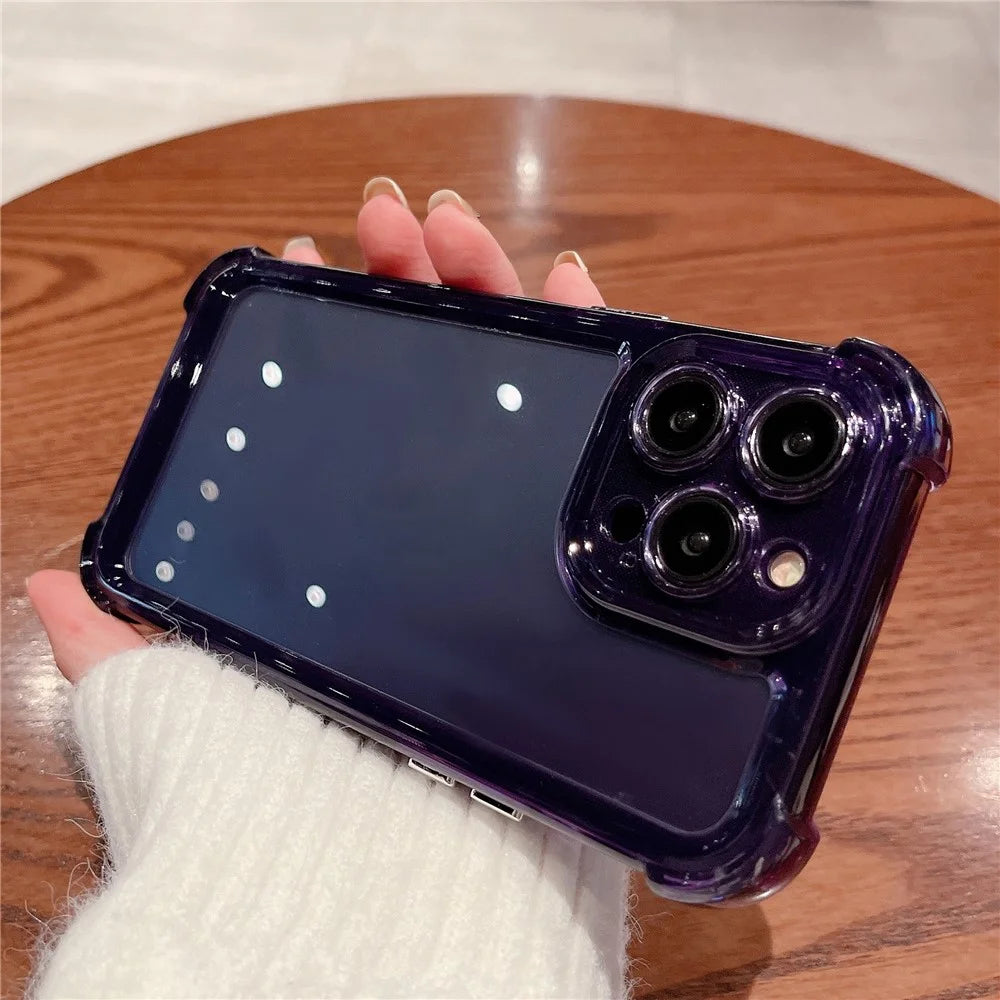 Phone Back Cover for iPhone 13 Pro 6.1 inch Four Corners Drop Protection Anti-scratch Phone Case - Purple - 1