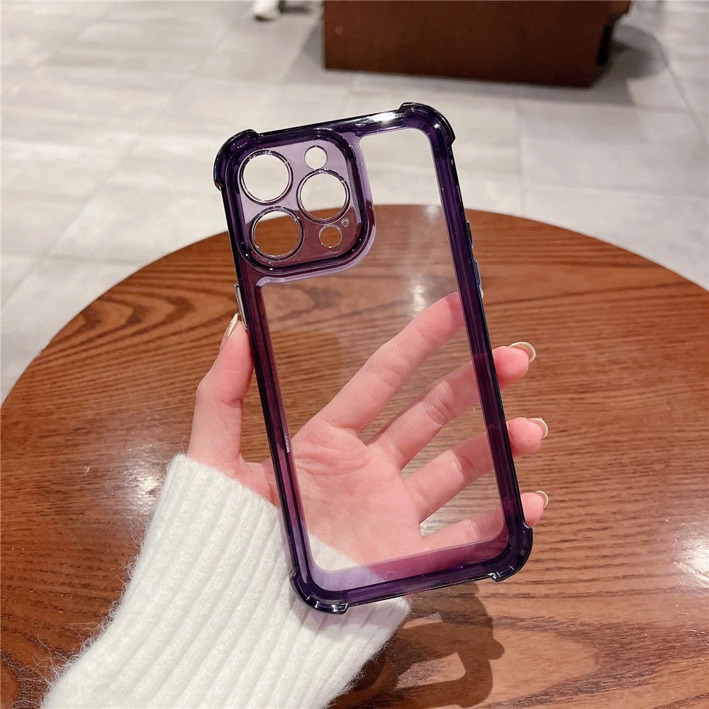 Phone Back Cover for iPhone 13 Pro 6.1 inch Four Corners Drop Protection Anti-scratch Phone Case - Purple - 2