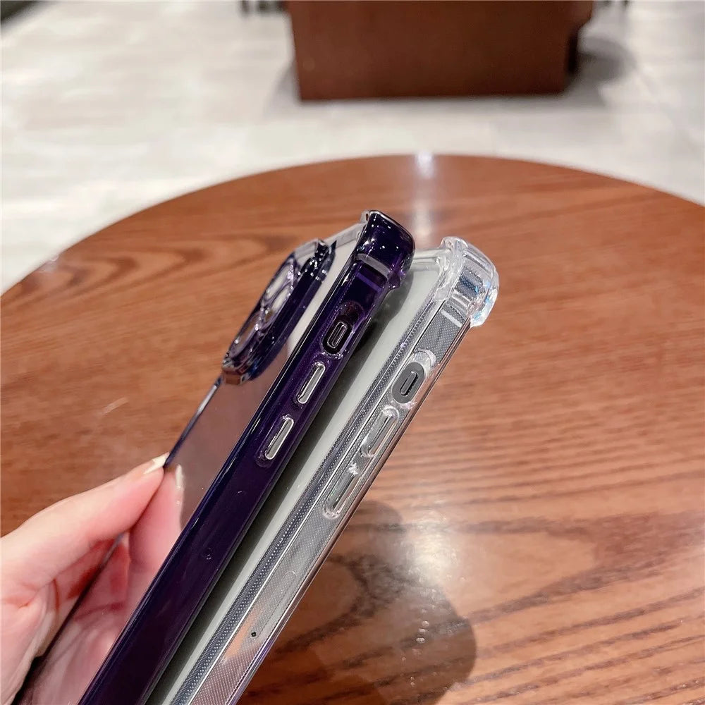 Phone Back Cover for iPhone 13 Pro 6.1 inch Four Corners Drop Protection Anti-scratch Phone Case - Purple - 4