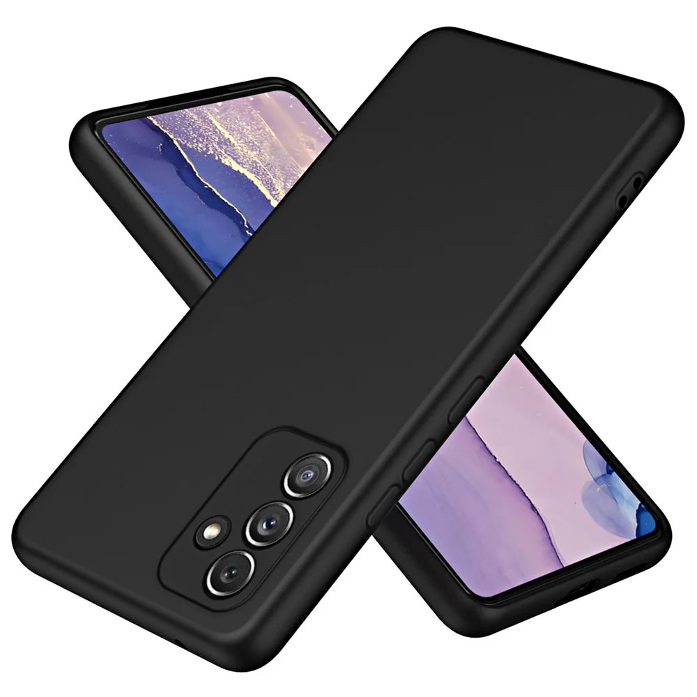 For Samsung Galaxy A54 5G Fiber Lining Back Cover 2.2mm Thickness Rubberized TPU Phone Case - Black - 2