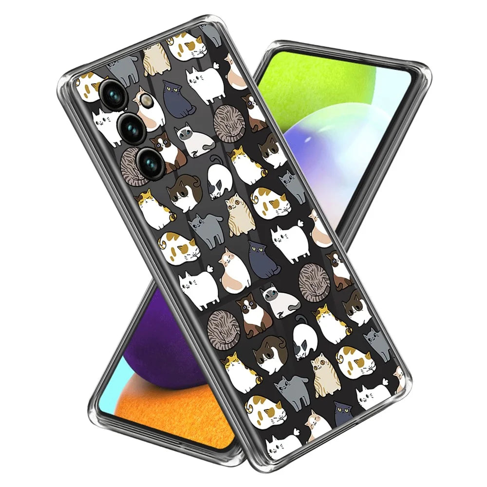 Soft TPU Case for Samsung Galaxy A54 5G Pattern Printing IMD Slim Case Anti-Drop Phone Cover - Cats - 1