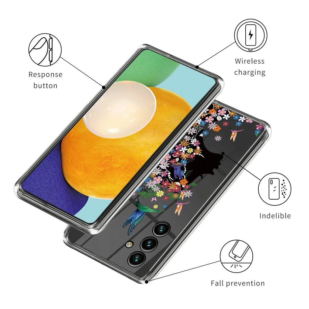 Slim Case for Samsung Galaxy A34 5G Pattern Printing IMD Phone Case Anti-Scratch Soft TPU Cover - Flower Fairy - 3