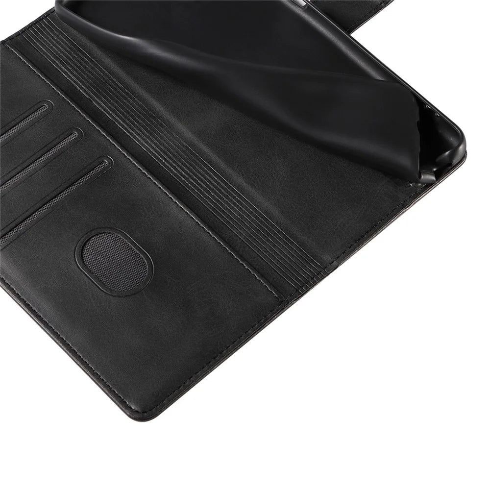 For Samsung Galaxy A54 5G Wallet Phone Case PU Leather Stand Square Magnetic Clasp Cover - Black - 4