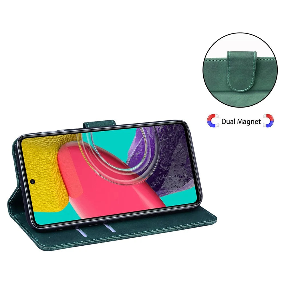 For Samsung Galaxy A04e 4G / F04 4G / M04 4G Leather Phone Case Butterfly Pattern Printing Wallet Phone Stand Cover - Green - 3