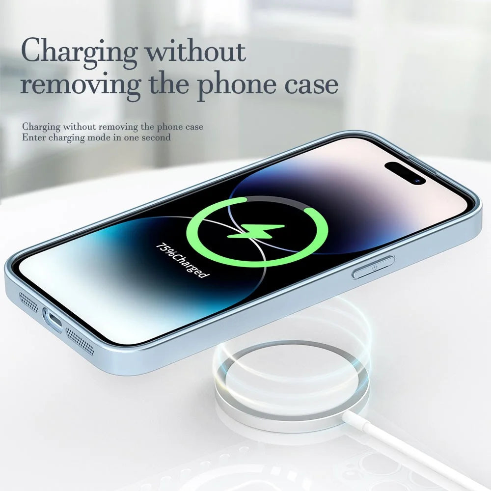 R-JUST SJ55 For iPhone 14 Pro TPU+PC+Metal Back Cover Hollow Magnetic Anti-drop Phone Case Compatible with MagSafe - Black - 5