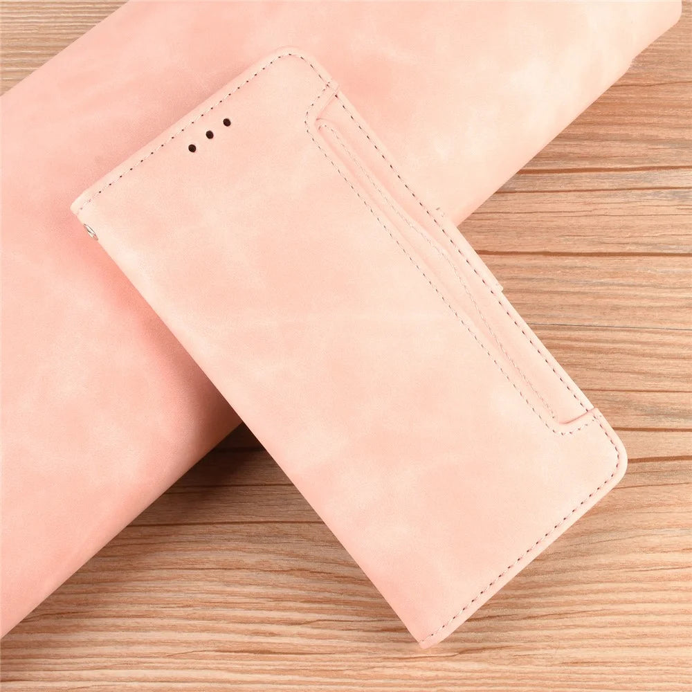 For itel S18 / S663L / Vision 5 Multiple Card Slots Stand Cover Anti-Drop PU Leather Wallet Phone Case - Pink - 6