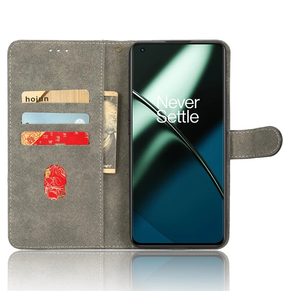 For OnePlus Ace 2 5G / 11R 5G Wallet Case RFID Blocking Leather Stand Phone Cover with Strap - Black - 2