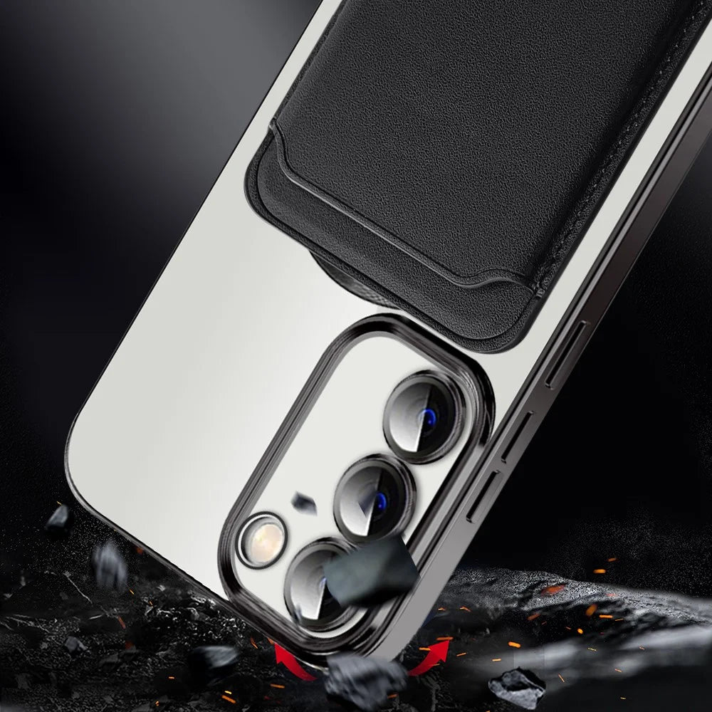 For Samsung Galaxy S23 TPU + PC Clear Phone Case Magnetic Phone Cover with Card Holder - Sapphire - 3