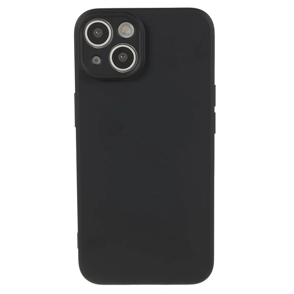 For iPhone 13 6.1 inch Soft TPU Camera Protection Phone Case Soft Fiber Lining Rubberized Cover - Black - 2