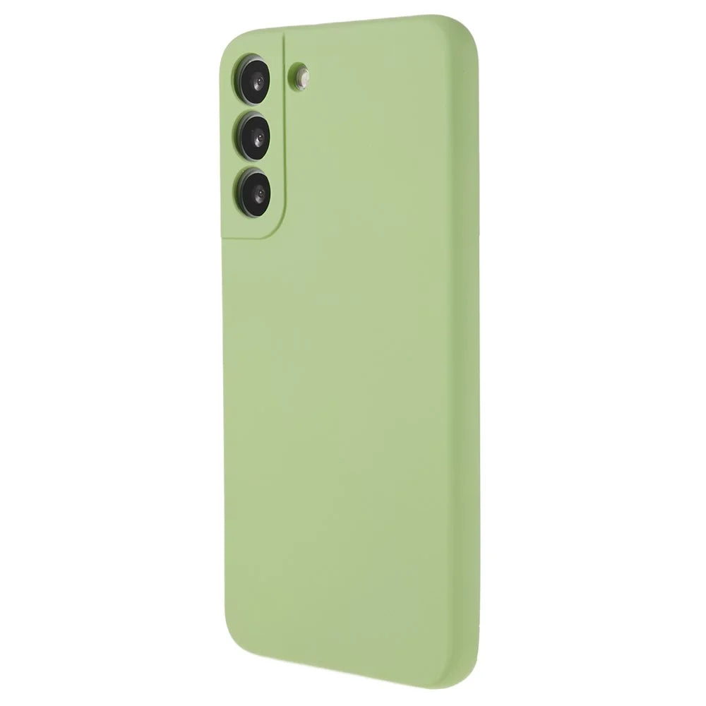 For Samsung Galaxy S22 5G Slim Fit Phone Case Rubberized TPU Anti-Scratch Cover Soft Fiber Lining - Bean Green - 1